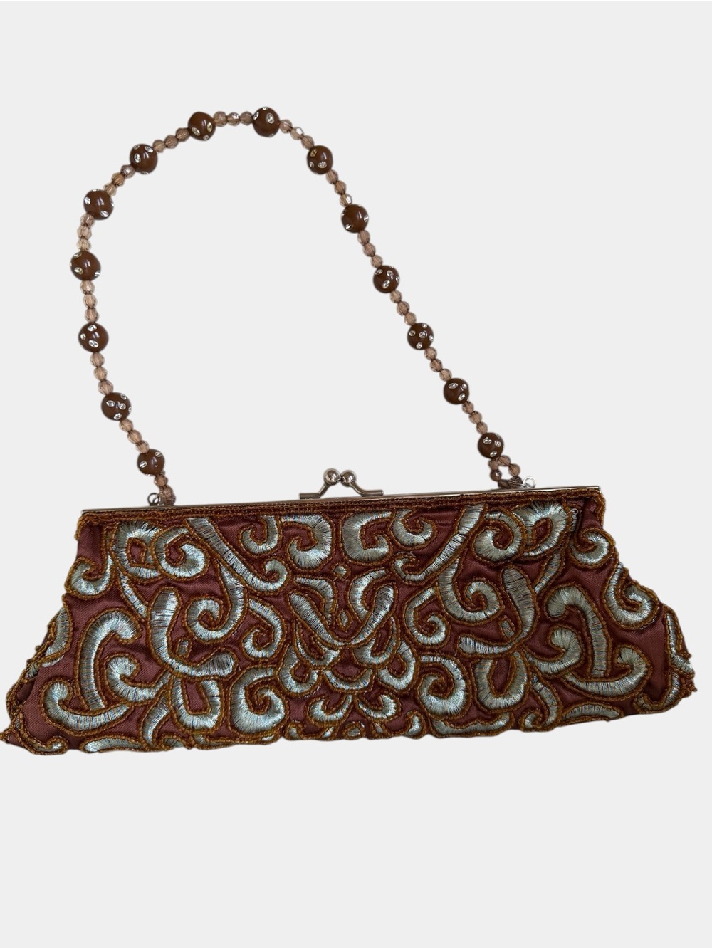 Romantic Vibe Clutch Mid-Century Inspired Metallic Gold, Turquoise, & Bronze - Picture 8 of 11